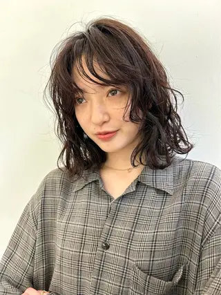 ミディアム 政木彩香 /メンズ/丸みボブのヘアスタイル