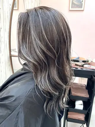 ミディアム カラー 縮毛/レイヤー 韓国/橋口のヘアスタイル