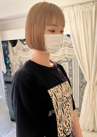 ミディアム ブリーチカラー🎀 韓国風/寺門美優のヘアスタイル