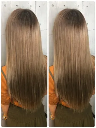 ロング カラー 金沢 広美のヘアスタイル