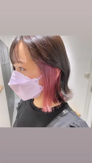 ミディアム カラー GO TODAY SHARE SALON 原宿本店所属・ブリーチ/ハイトーン 艶カラー/ユリナのヘアスタイル