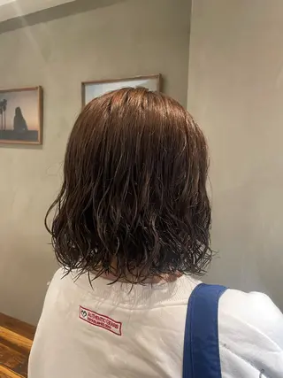 ミディアム パーマ 新宿 /透明感カラー レイヤー/NANAのヘアスタイル