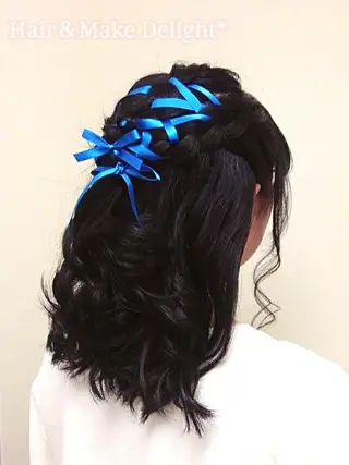 ロング ヘアアレンジ Hair&Make  Delight*のヘアスタイル