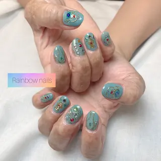 ネイル Rainbow nailsくろちゃんのネイルデザイン