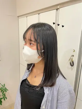 ミディアム カラー noa hair design 町田店所属・miyu♡̷̷ 韓国ヘア/顔まわりのヘアスタイル