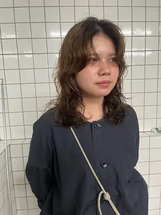 ミディアム パーマ ボブパーマ/パーマ ウルフパーマのヘアスタイル