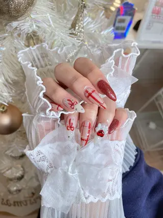 ネイル 23時まで❤︎韓国、 ワンホンネイルのネイルデザイン