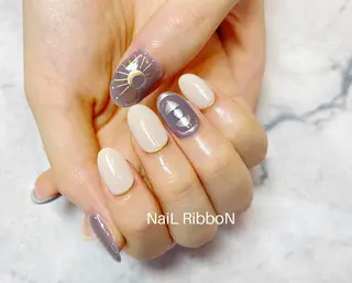 ネイル ネイルリボン 受付スタッフのネイルデザイン