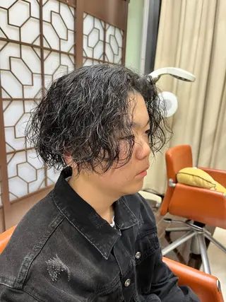 ミディアム パーマ メンズ AROH  men's cut&men's perm 船橋店所属・🧊メンズ特化🧊 高木航希のヘアスタイル