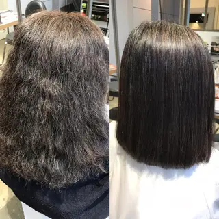 ミディアム パーマ 濱岡 恭子のヘアスタイル