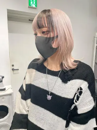 ミディアム カラー パーマ ヘアアレンジ メンズ キッズ ネイル マツエク・マツパ アイブロウ 艶ハイトーン/ヘア アレンジAYAKAのヘアスタイル