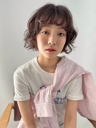 ショート パーマ mee.所属・ボブパーマ/レイヤー ＊エバタハナエのヘアスタイル