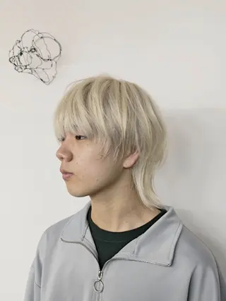 ミディアム メンズ カラー お悩み解決カット& パーマ。お任せ下さいのヘアスタイル