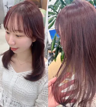 セミロング カラー 岡野 静華のヘアスタイル