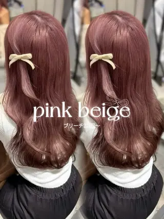 ロング カラー 🩰ピンクベージュ 💞midori💞のヘアスタイル