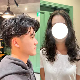 ミディアム パーマ メンズ eyesburg W/est所属・ショート 村上のヘアスタイル