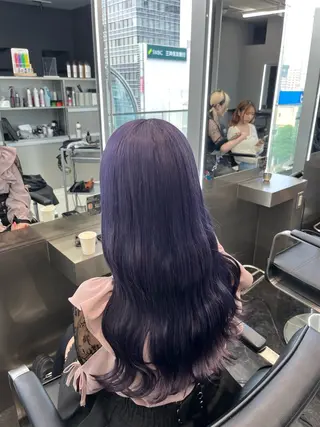 ロング カラー ヘアアレンジ ハイトーン/透明感 髪質改善/rinaのヘアスタイル