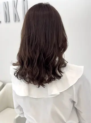 ミディアム パーマ ZENKO表参道店所属・デジタルパーマ 🌀ボブ　萩原　龍のヘアスタイル