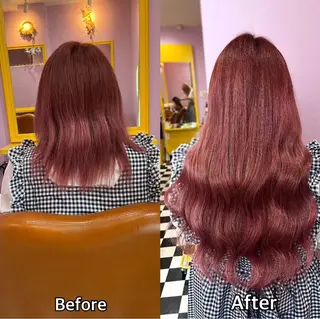 ロング シール＋ちび編み込み エクステ梅田🐨のヘアスタイル