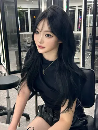 ロング カラー LANDS所属・nanaka 🤍韓国ワンホンヘアのヘアスタイル