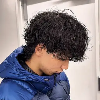 パーマ メンズ 💋ホワイトメッシュ /パーマ/メンズ💋のヘアスタイル