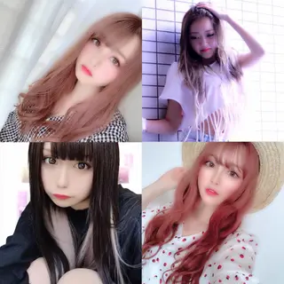 ロング カラー れん/ハイトーン /エクステ/韓国風のヘアスタイル