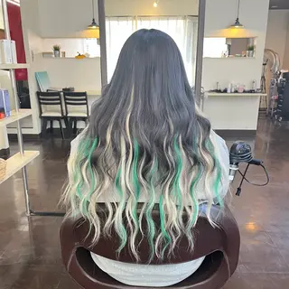 ロング 編み込みエクステ/ ハイトーン りょすけのヘアスタイル