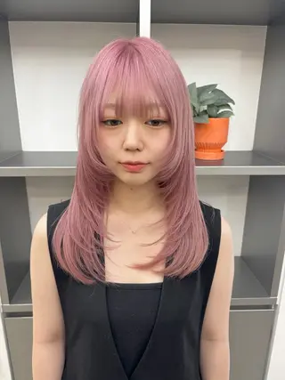ミディアム カラー ヘアアレンジ GAME 天神所属・レイヤーカット指名 No.1💖マユカのヘアスタイル