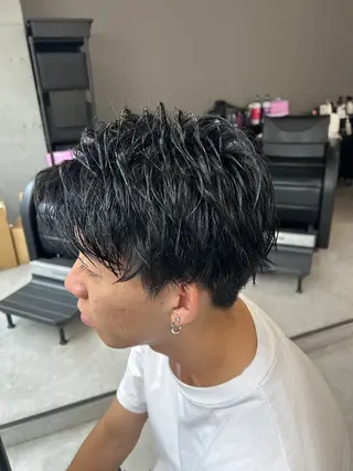 メンズ カズキ🌼曲がる縮毛 /くせ毛パーマのヘアスタイル