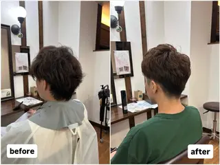 ショート パーマ ヘアアレンジ flower所属・原田 歩実のヘアスタイル