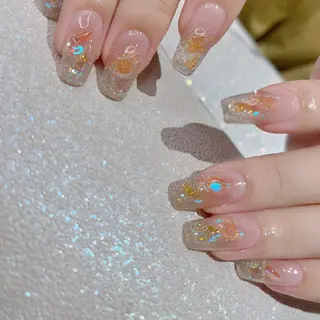 ネイル フィルイン、長さ出し 深爪矯正のネイルデザイン