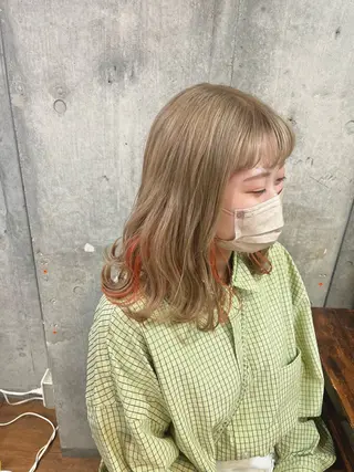 ミディアム カラー ドアベルヘアリビング所属・加藤志保 🎗️🫧モデル募集のヘアスタイル