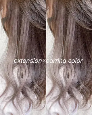 セミロング 横浜🍒ルーツカラー エクステ／RIEのヘアスタイル