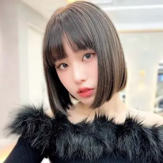 ミディアム ボブ/レイヤー/ 縮毛矯正/ 渡邊莉玖のヘアスタイル