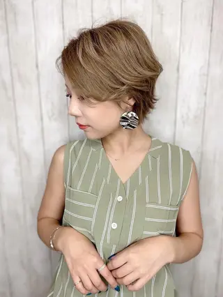 ショート ヘアアレンジ カラー ALLENhair (アレンヘアー九条)のヘアスタイル