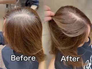 ロング カラー 脱白髪染め/ 髪質改善/ハクのヘアスタイル