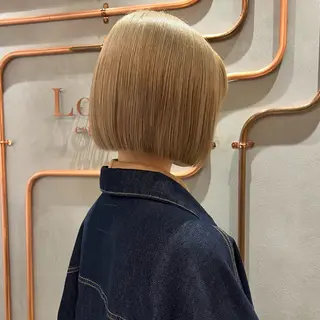 ショート カラー ボブ/巻ける縮毛矯正 /韓国レイヤーはなのヘアスタイル