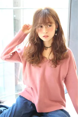 セミロング カラー ヘアアレンジ 加藤 綾華のヘアスタイル