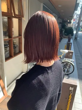 ミディアム カラー 透明感カラー/ボブ /佐藤伶のヘアスタイル