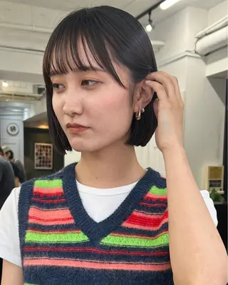 ミディアム カラー レイヤーボブ/ 艶カラー/サナ🌼のヘアスタイル