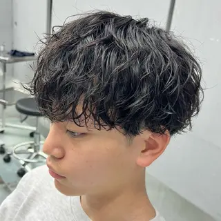 ショート パーマ メンズ ハイトーン/パーマ/ メンズ / 櫻本🌐のヘアスタイル
