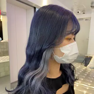 ロング カラー HIKARI🐈‍⬛ レイヤー×デザインのヘアスタイル