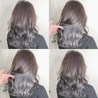 ロング カラー ヘアアレンジ メンズ キッズ 💟Chloe原宿店 🩶ハイトーンのヘアスタイル