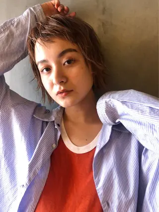 ミディアム カラー パーマ ヘアアレンジ メンズ tatsumi/ボブ ウルフ/レイヤーのヘアスタイル