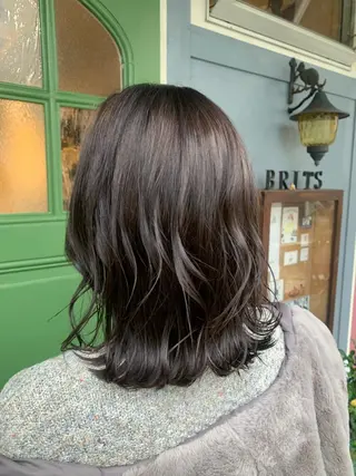 ミディアム カラー 清水千優/パーマ/透 明感カラー/メンズのヘアスタイル