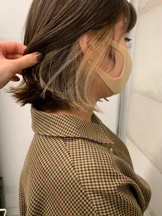 ショート カラー 透明感/オリーブ/ グレージュ/YUKAのヘアスタイル