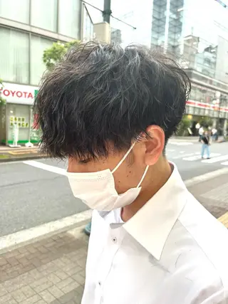 パーマ メンズ 💖デザインカラー/ タダ ハナカ💖のヘアスタイル