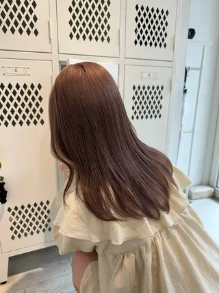 セミロング カラー 🫧ブリーチなし 透明感カラーゆん🫧のヘアスタイル