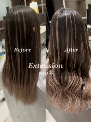 ロング 艶カラー/エクステ/ 藤原リックのヘアスタイル