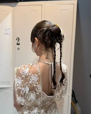 ロング ヘアアレンジ 縮毛矯正+モテカラー 🎀✨MIHOのヘアスタイル